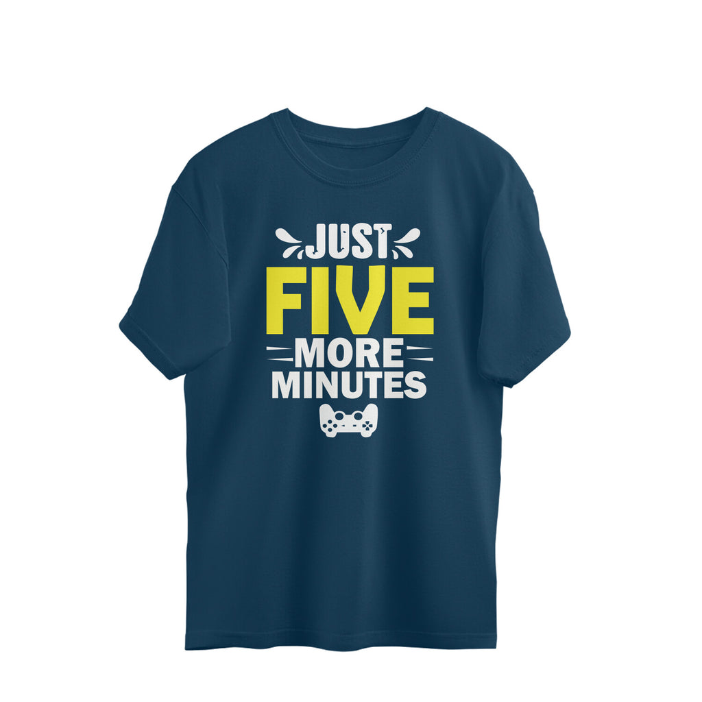 Women's Just Five More Minutes Graphics Printed Oversized T-Shirt