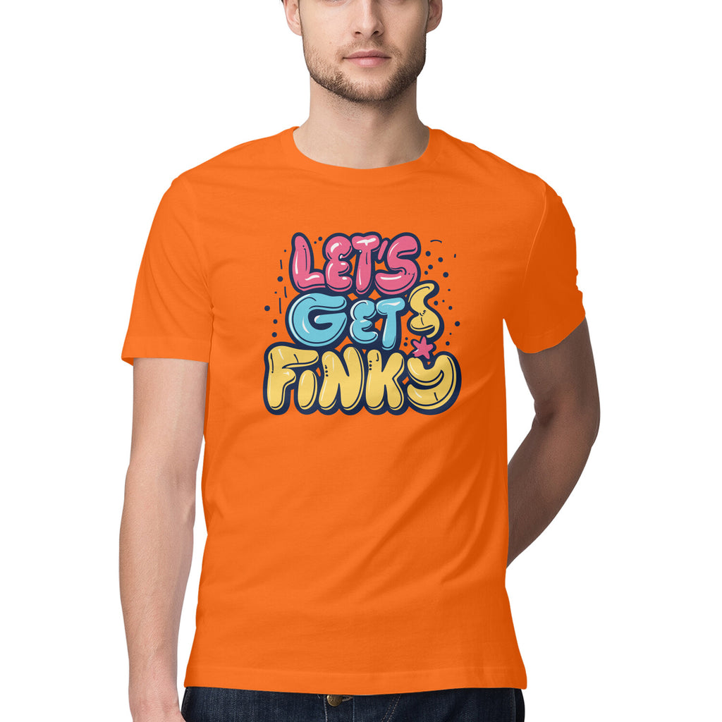Men's Lests Get Finky Design Printed T-Shirt