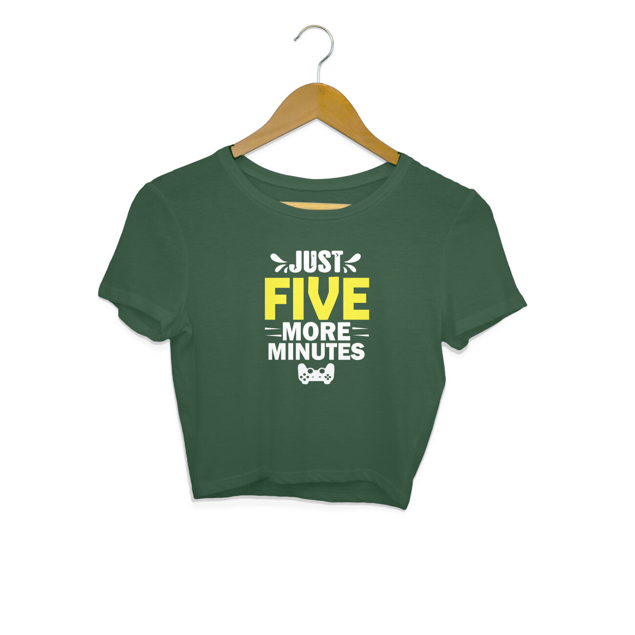 Women's Just Five More Minutes Graphics Printed Crop Tops