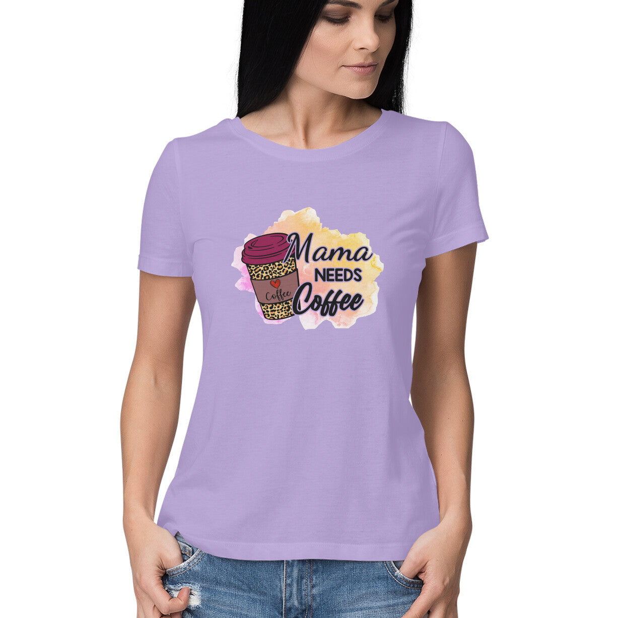 Women's Mama Needs Coffe Graphics Printed T-Shirt Secondary image