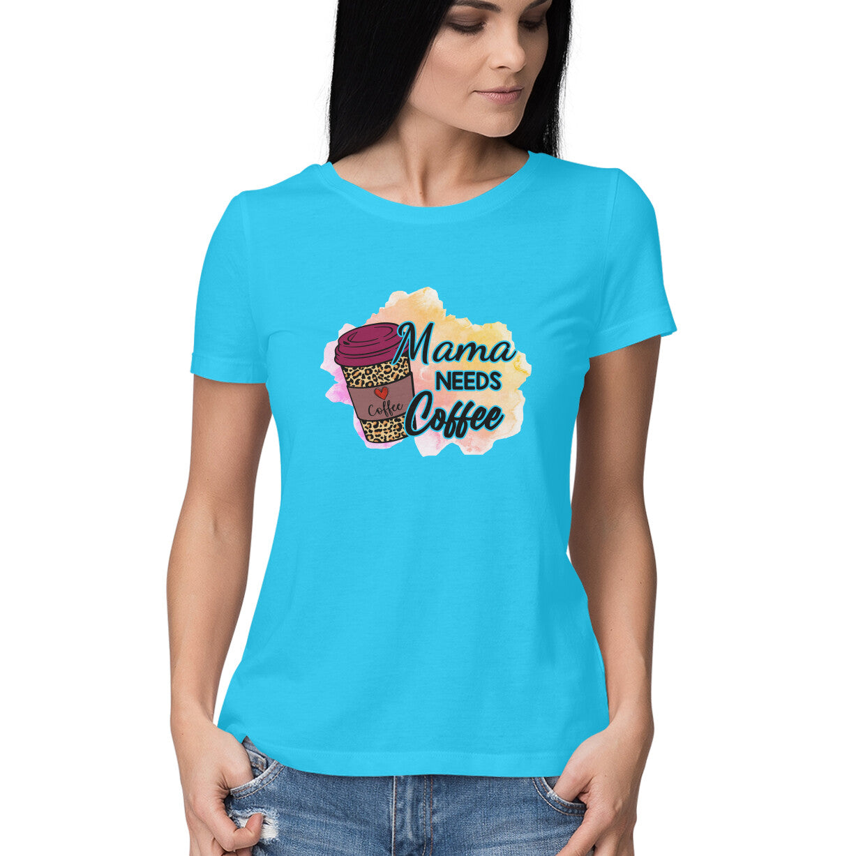 Women's Mama Needs Coffe Graphics Printed T-Shirt