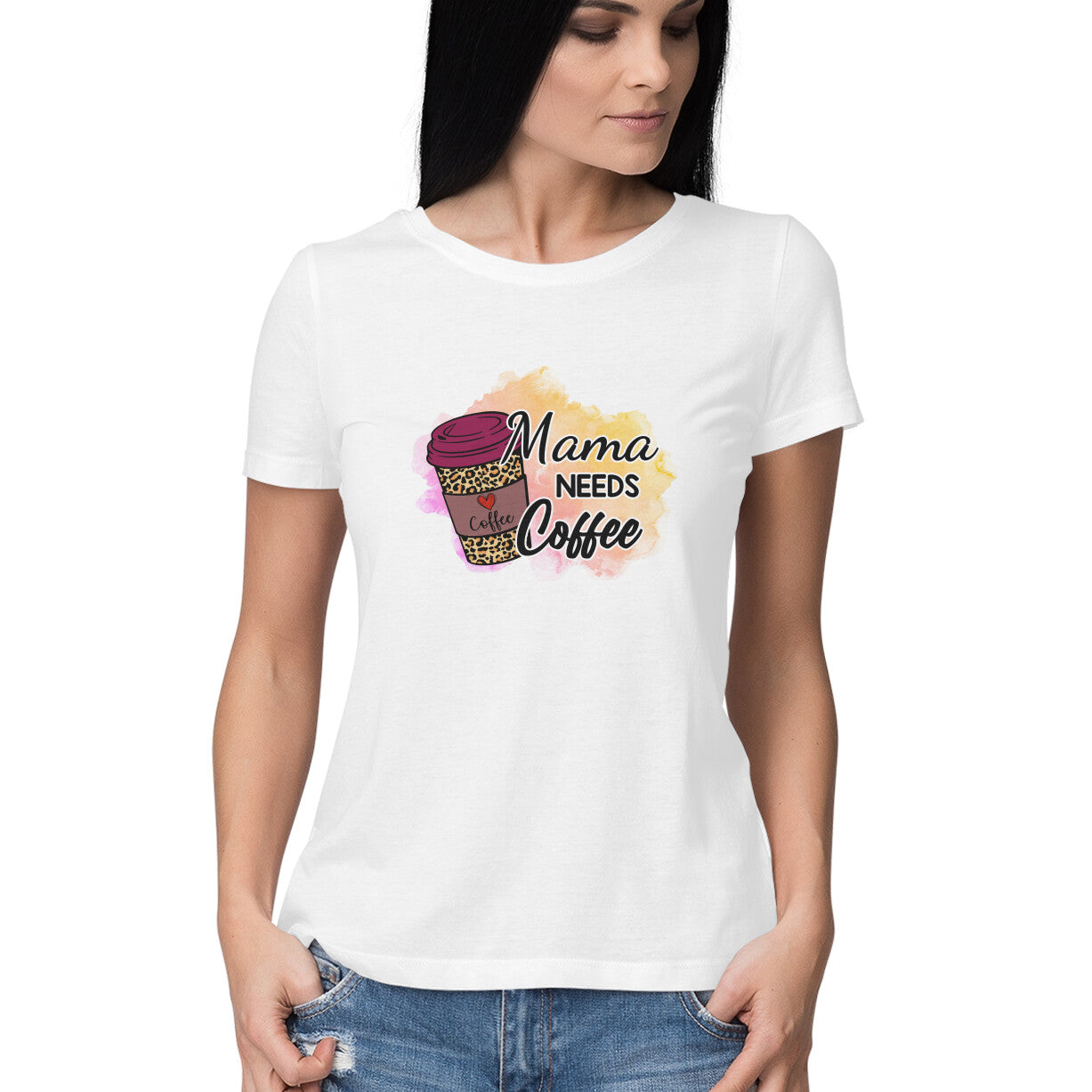 Women's Mama Needs Coffe Graphics Printed T-Shirt