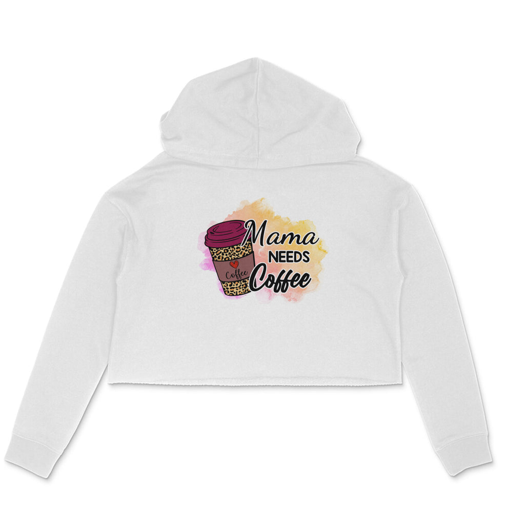 Women's Mama Need Coffee Graphics Printed Crop Hoodies