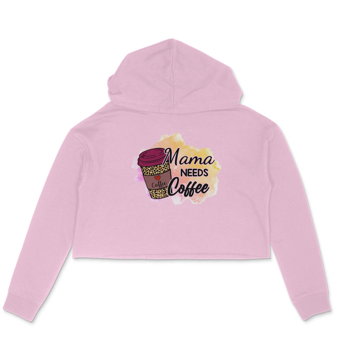 Women's Mama Need Coffee Graphics Printed Crop Hoodies