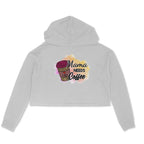 Women's Mama Need Coffee Graphics Printed Crop Hoodies