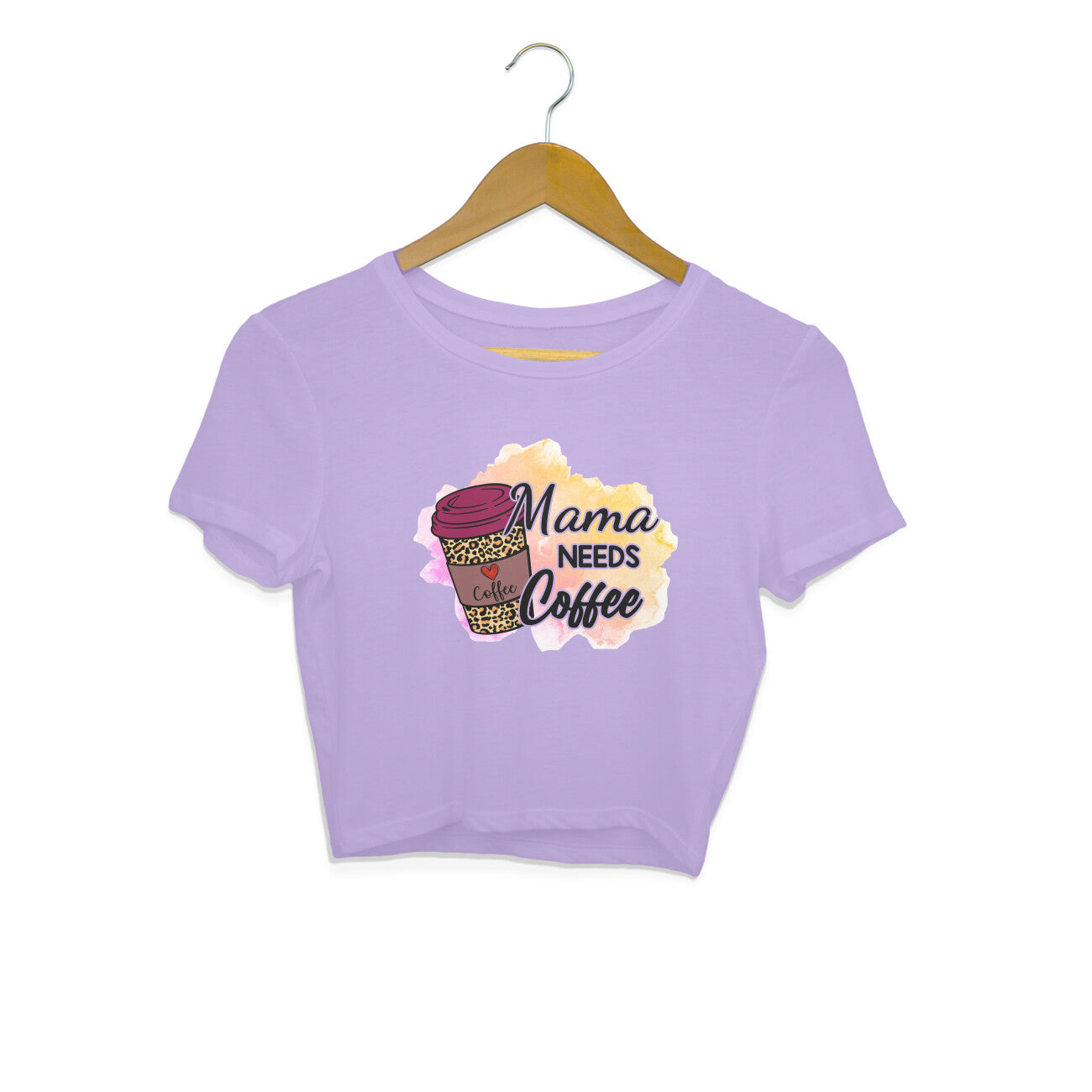Women's Mama Need Coffee Graphics Printed Crop Tops Secondary image