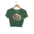 Women's Mama Need Coffee Graphics Printed Crop Tops