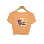 Women's Mama Need Coffee Graphics Printed Crop Tops
