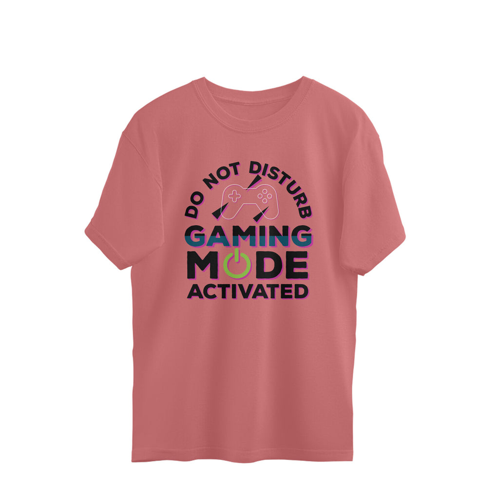 Men's Do Not Disturb Gaming Mode Activated Graphics Printed Oversized T-Shirt