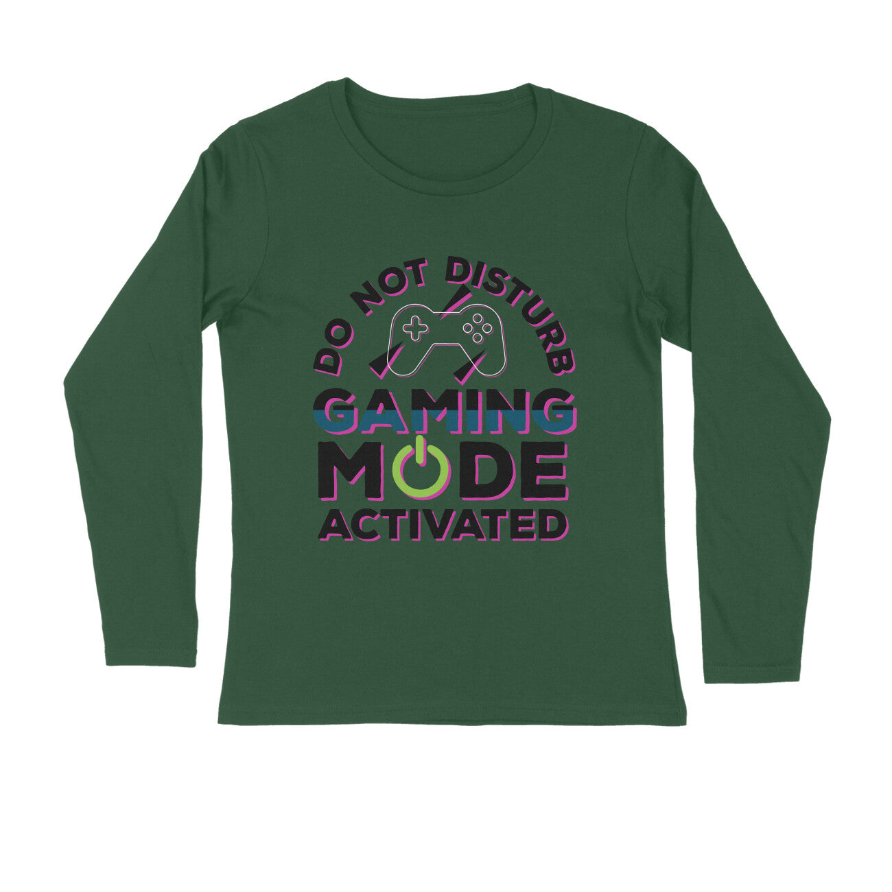Men's Do Not Disturb Gaming Mode Activated Graphics Printed Full Sleeve T Shirt
