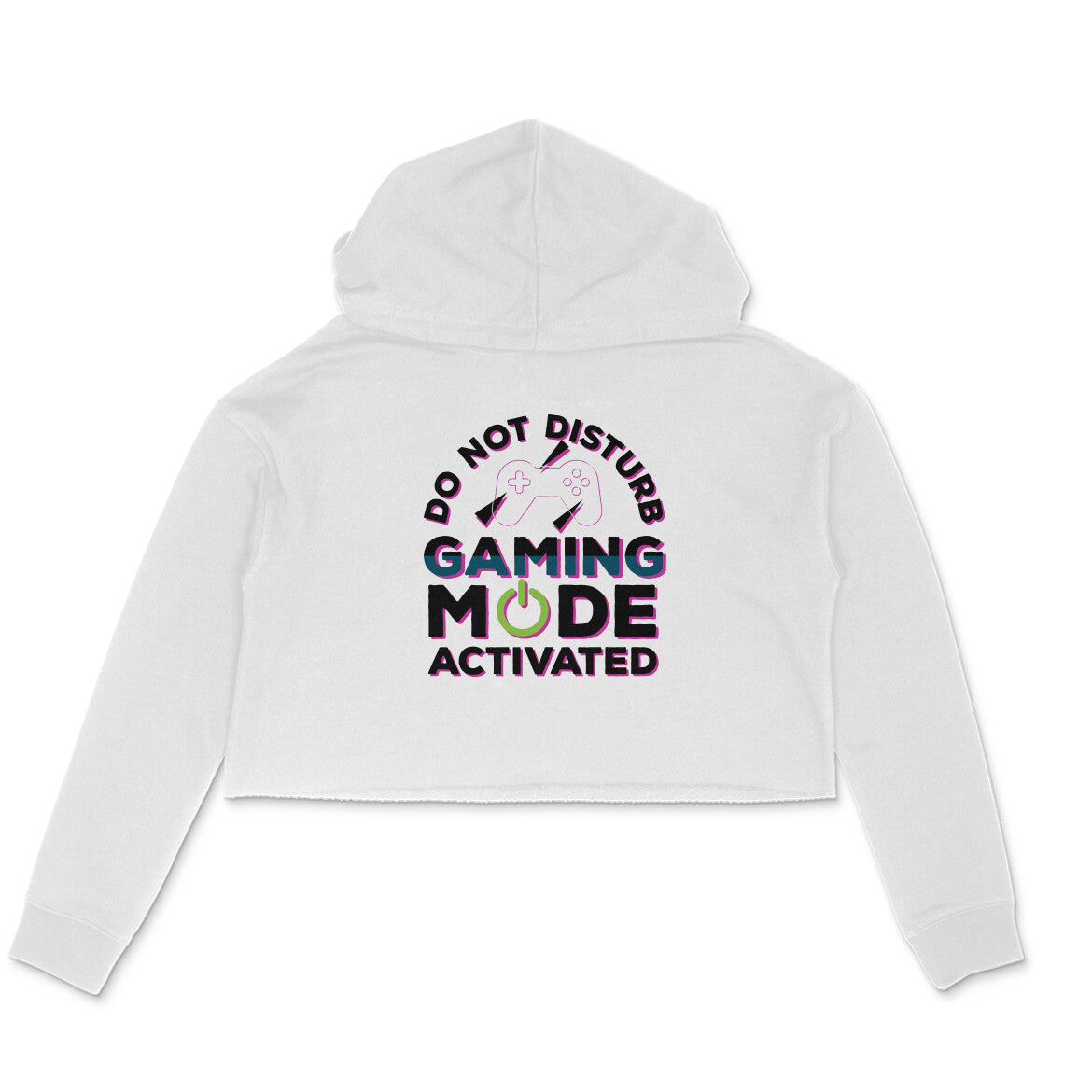 Women's Do Not Disturb Gaming Mode Activated Graphics Printed Crop Hoodies Main image