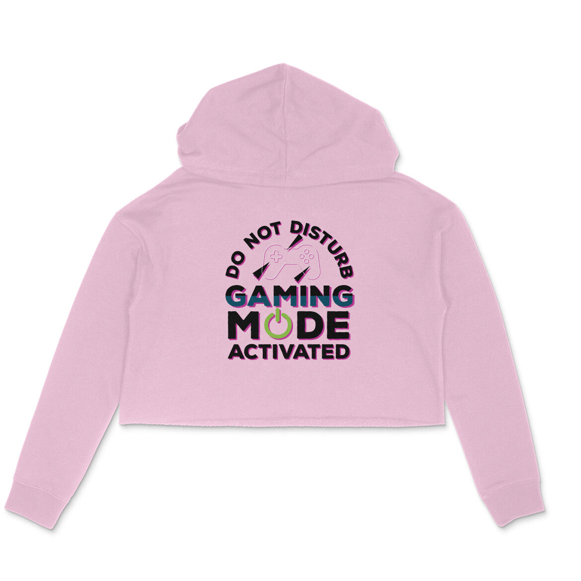 Women's Do Not Disturb Gaming Mode Activated Graphics Printed Crop Hoodies