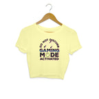 Women's Do Not Disturb Gaming Mode Activated Graphics Printed Crop Tops