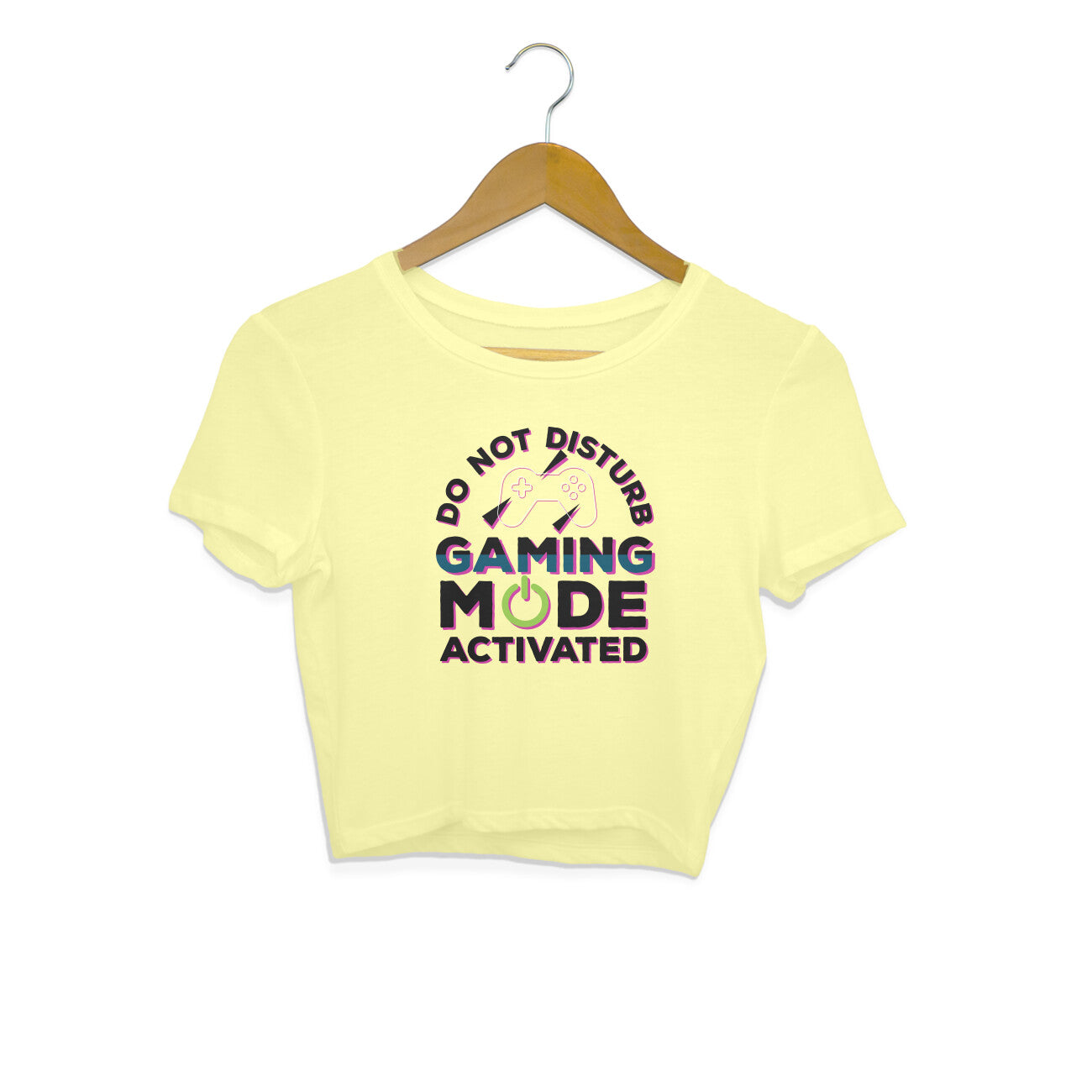 Women's Do Not Disturb Gaming Mode Activated Graphics Printed Crop Tops