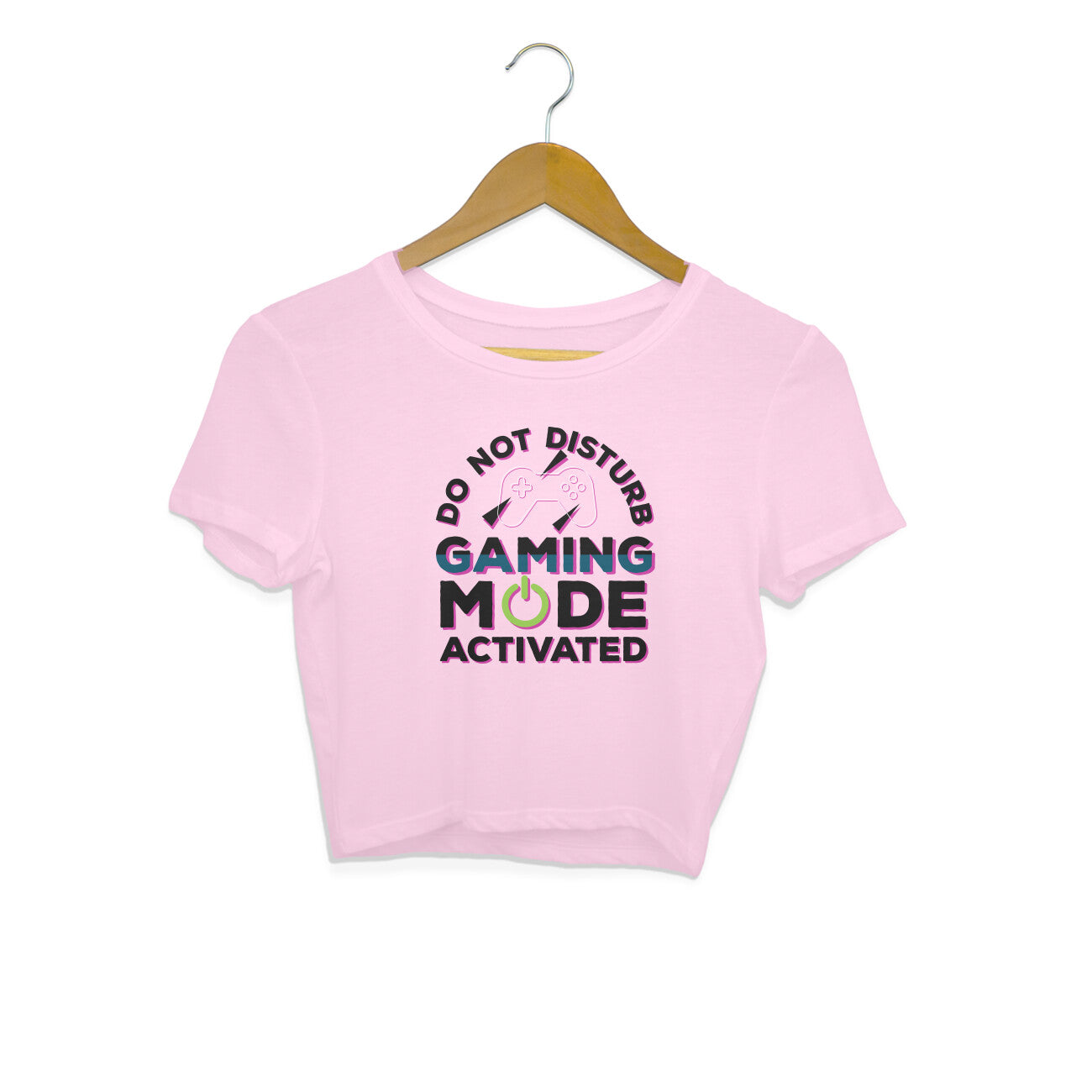 Women's Do Not Disturb Gaming Mode Activated Graphics Printed Crop Tops