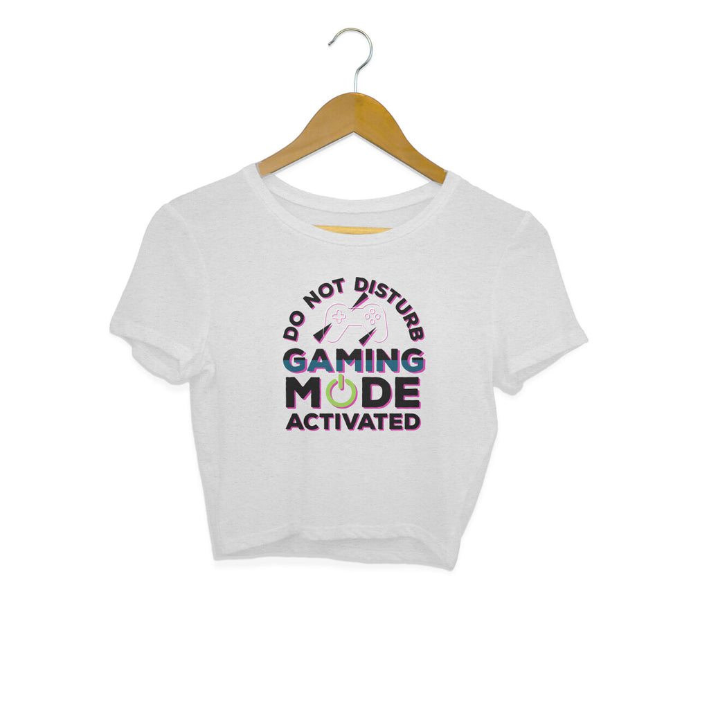 Women's Do Not Disturb Gaming Mode Activated Graphics Printed Crop Tops