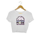 Women's Do Not Disturb Gaming Mode Activated Graphics Printed Crop Tops