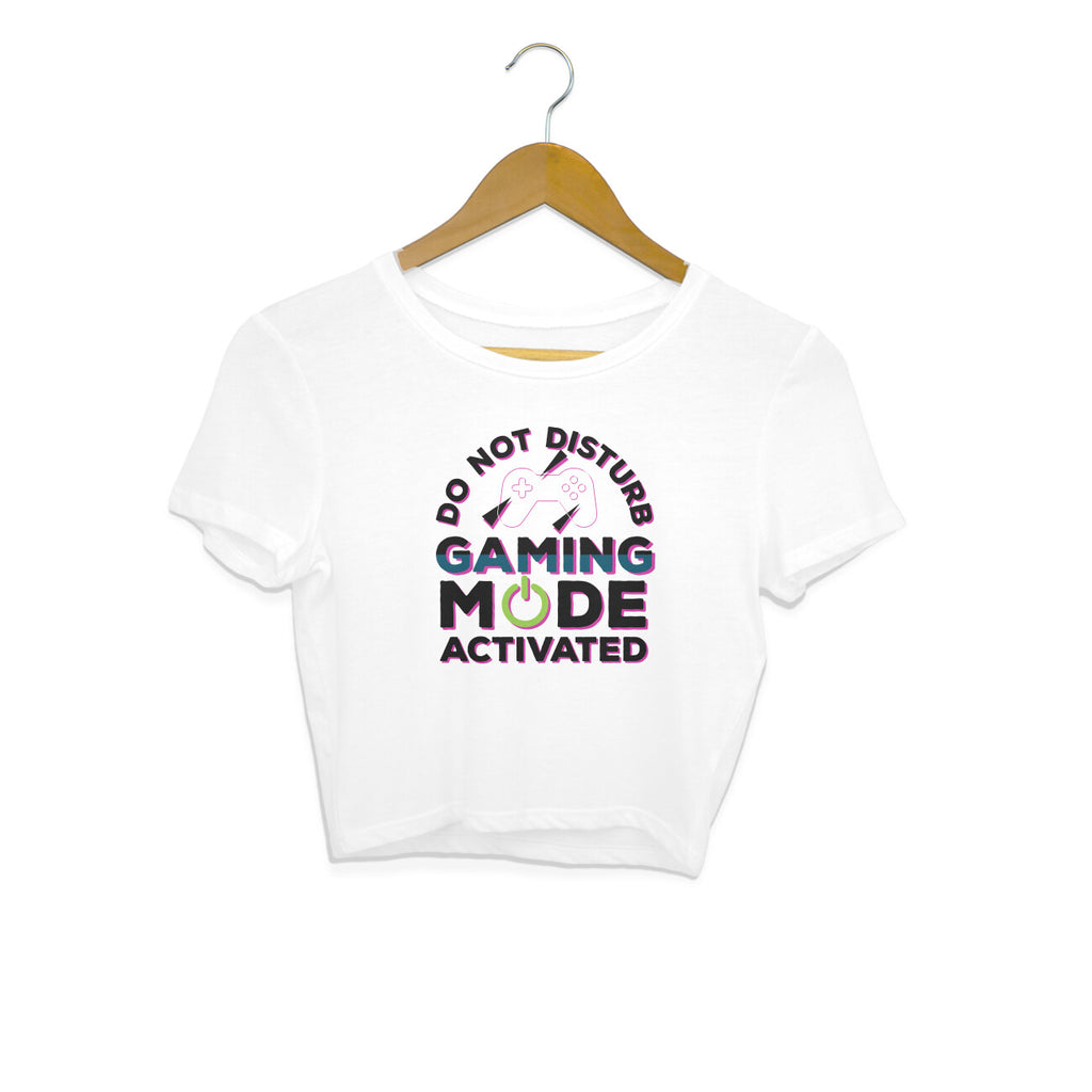 Women's Do Not Disturb Gaming Mode Activated Graphics Printed Crop Tops