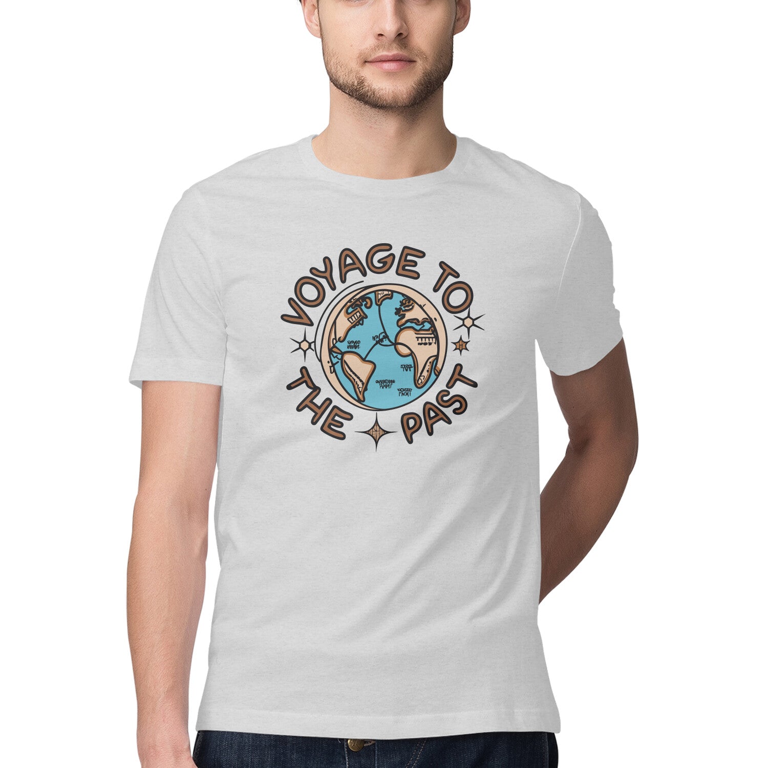Men's Voyage to the Past Design Printed T-Shirt