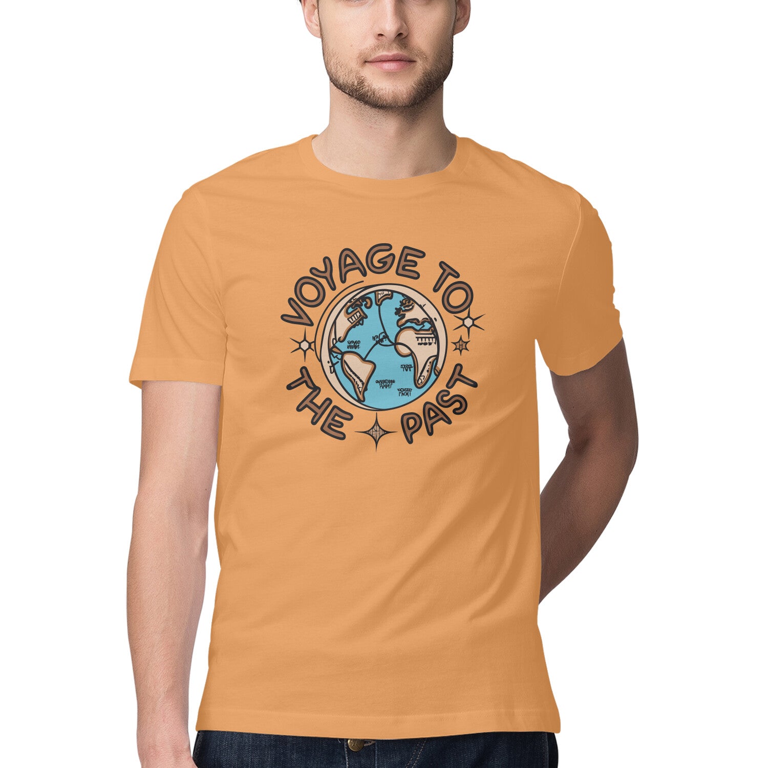 Men's Voyage to the Past Design Printed T-Shirt