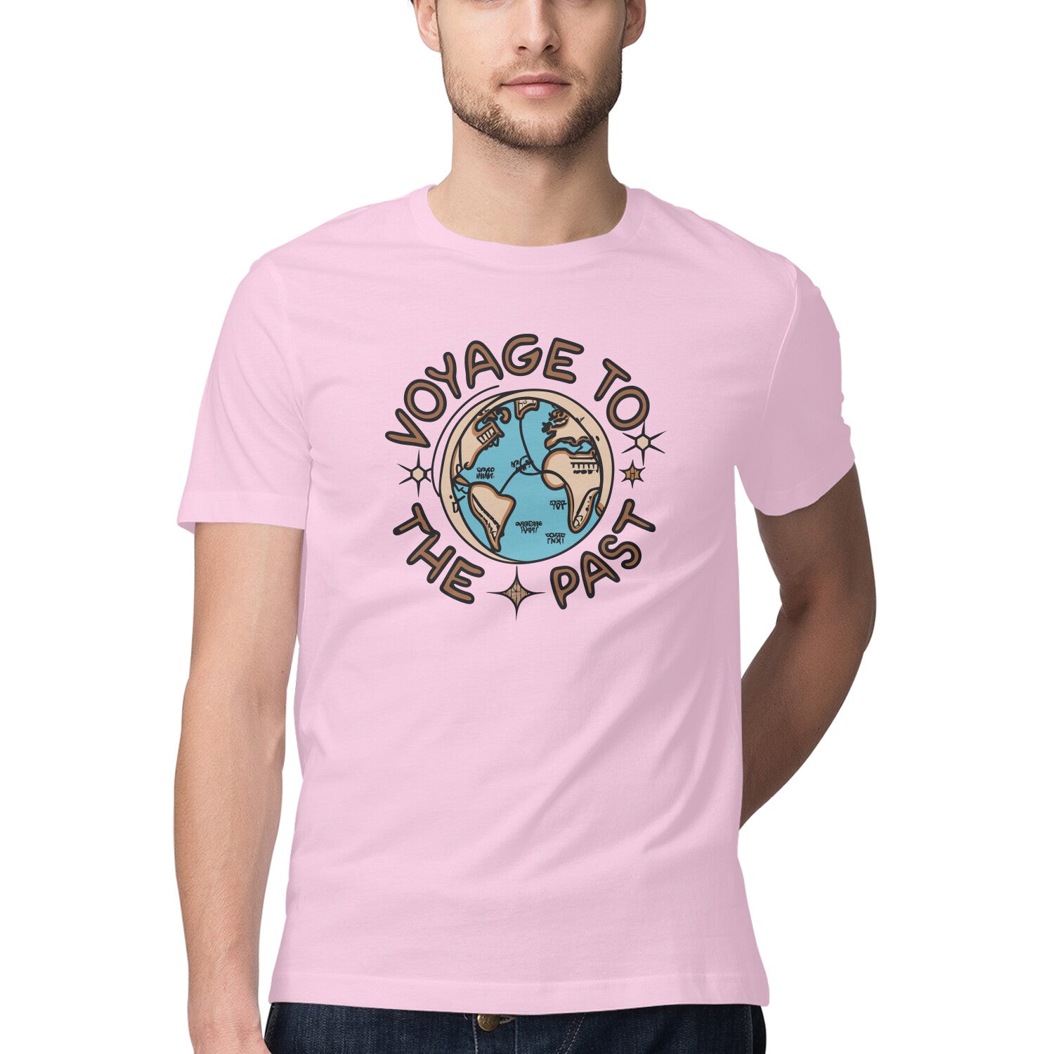 Men's Voyage to the Past Design Printed T-Shirt