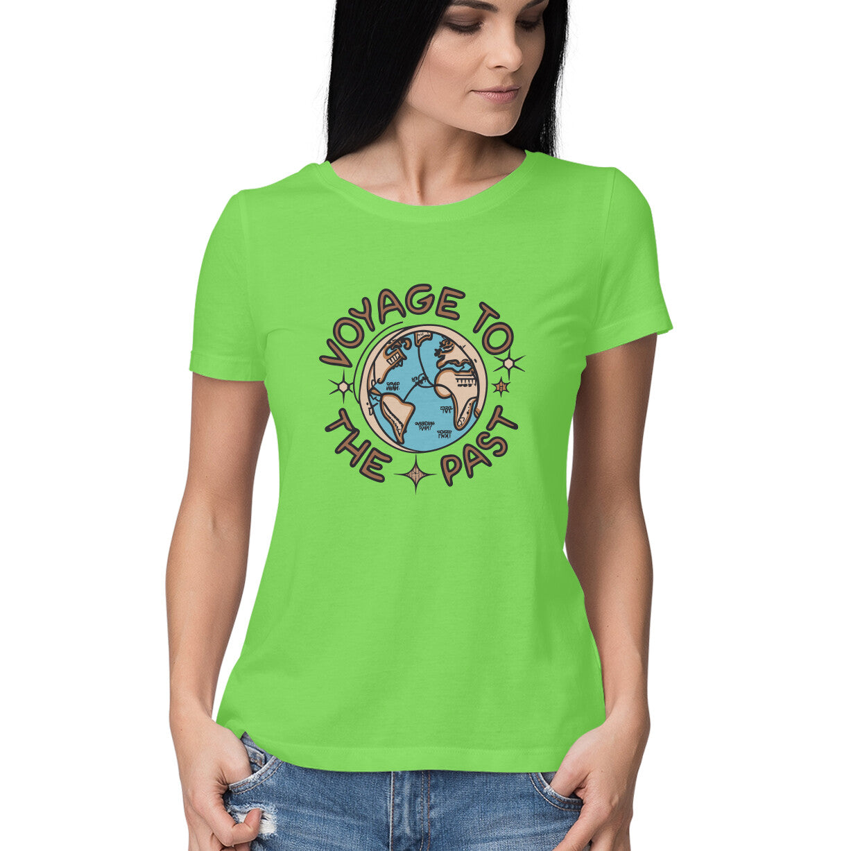 Women's Voyage to the Past Graphics Printed T-Shirt
