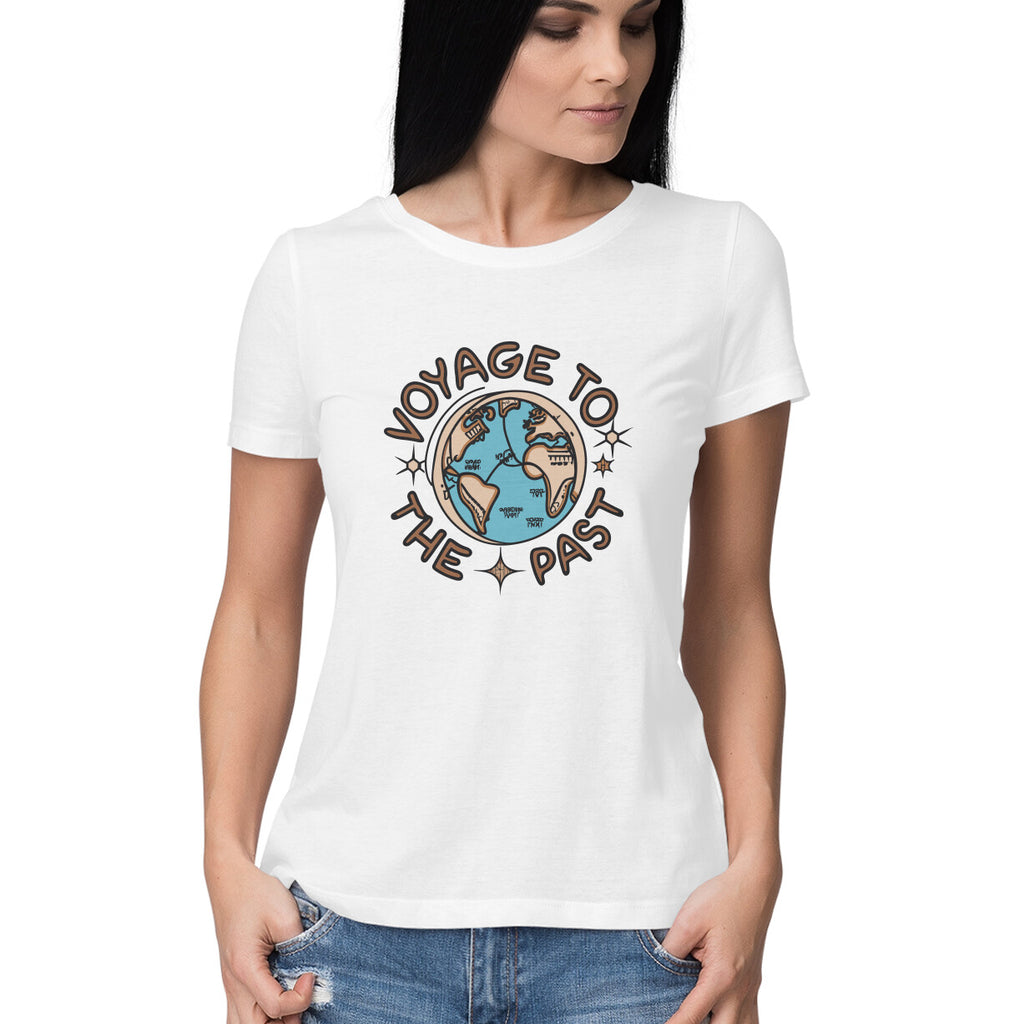 Women's Voyage to the Past Graphics Printed T-Shirt