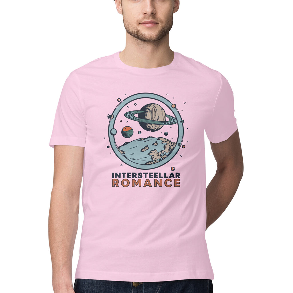Men's Interstellar Romance Design Printed T-Shirt