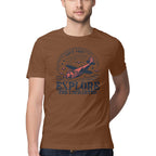 Men's Explore the Uncharted Design Printed T-Shirt