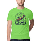 Men's Explore the Uncharted Design Printed T-Shirt