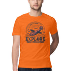 Men's Explore the Uncharted Design Printed T-Shirt