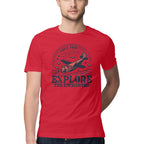 Men's Explore the Uncharted Design Printed T-Shirt