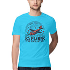 Men's Explore the Uncharted Design Printed T-Shirt