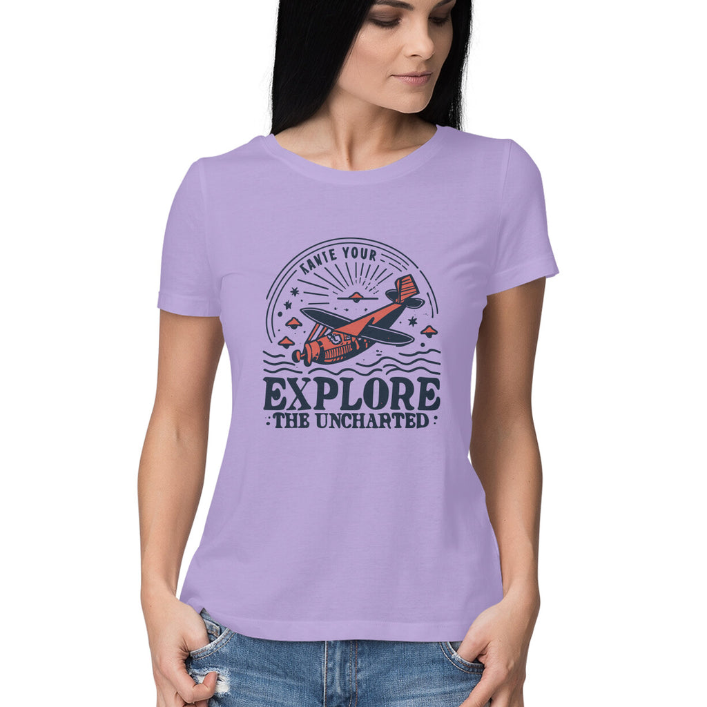 Women's Explore the Uncharted Graphics Printed T-Shirt