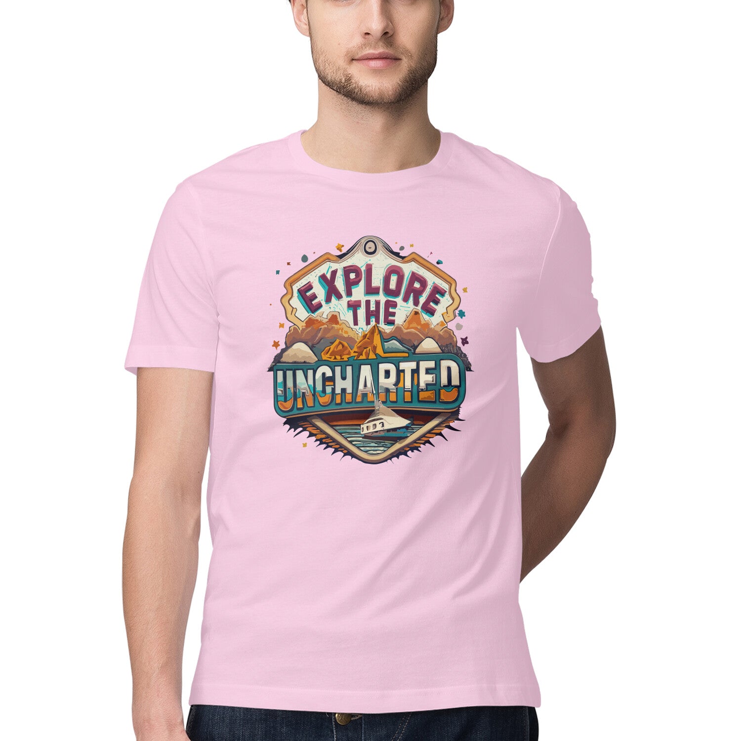Men’s Explore the Uncharted New Design Printed T-Shirt