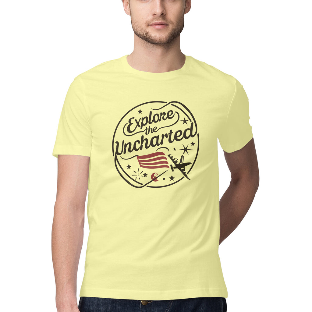 Men's Explore the Uncharted Design Printed T-Shirt