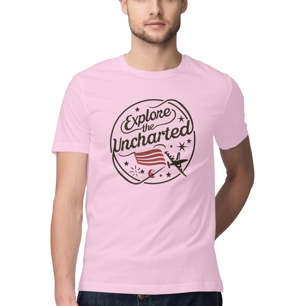 Men's Explore the Uncharted Design Printed T-Shirt
