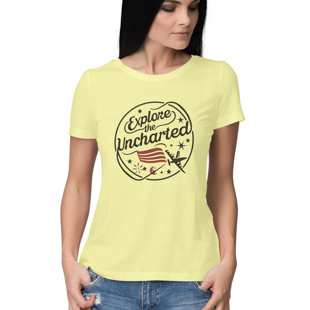 Women's Explore the Uncharted Graphics Printed T-Shirt