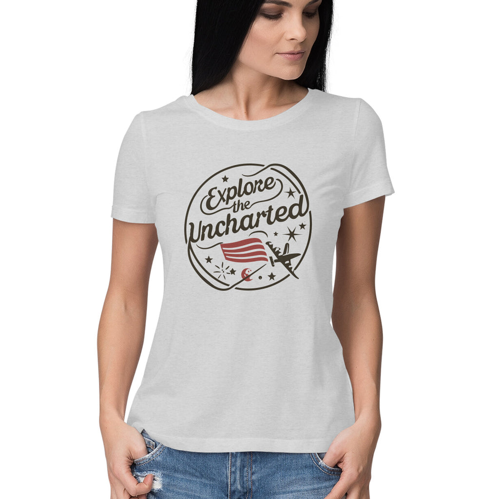 Women's Explore the Uncharted Graphics Printed T-Shirt