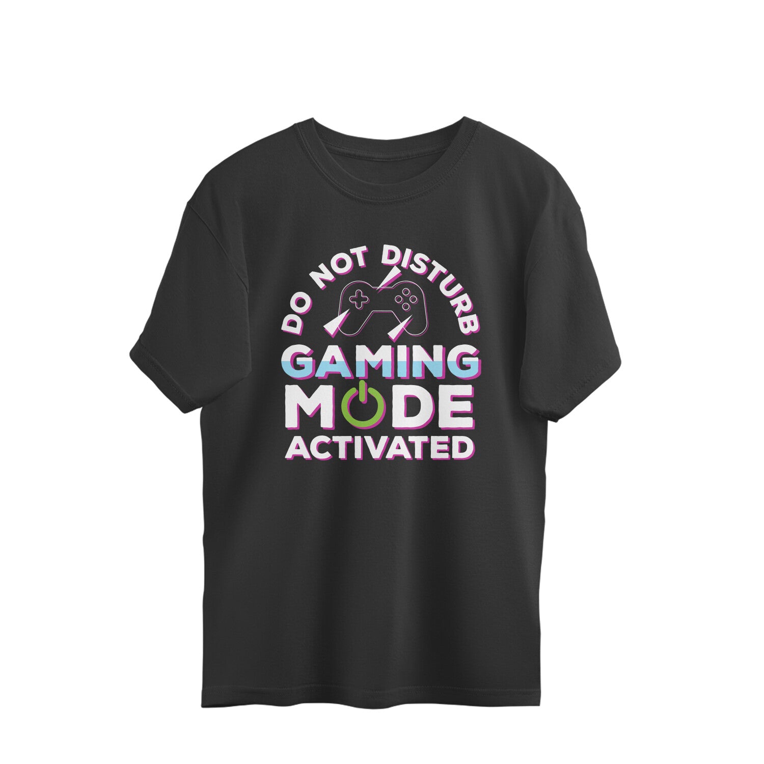 Men's Do Not Disturb Gaming Mode Activated Graphics Printed Oversized T-Shirt