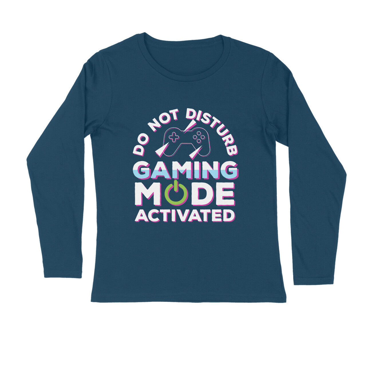 Men's Do Not Disturb Gaming Mode Activated Graphics Printed Full Sleeve T Shirt