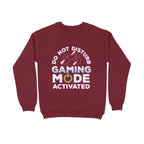 Men's Do Not Disturb Gaming Mode Activated Graphics Printed Sweatshirts
