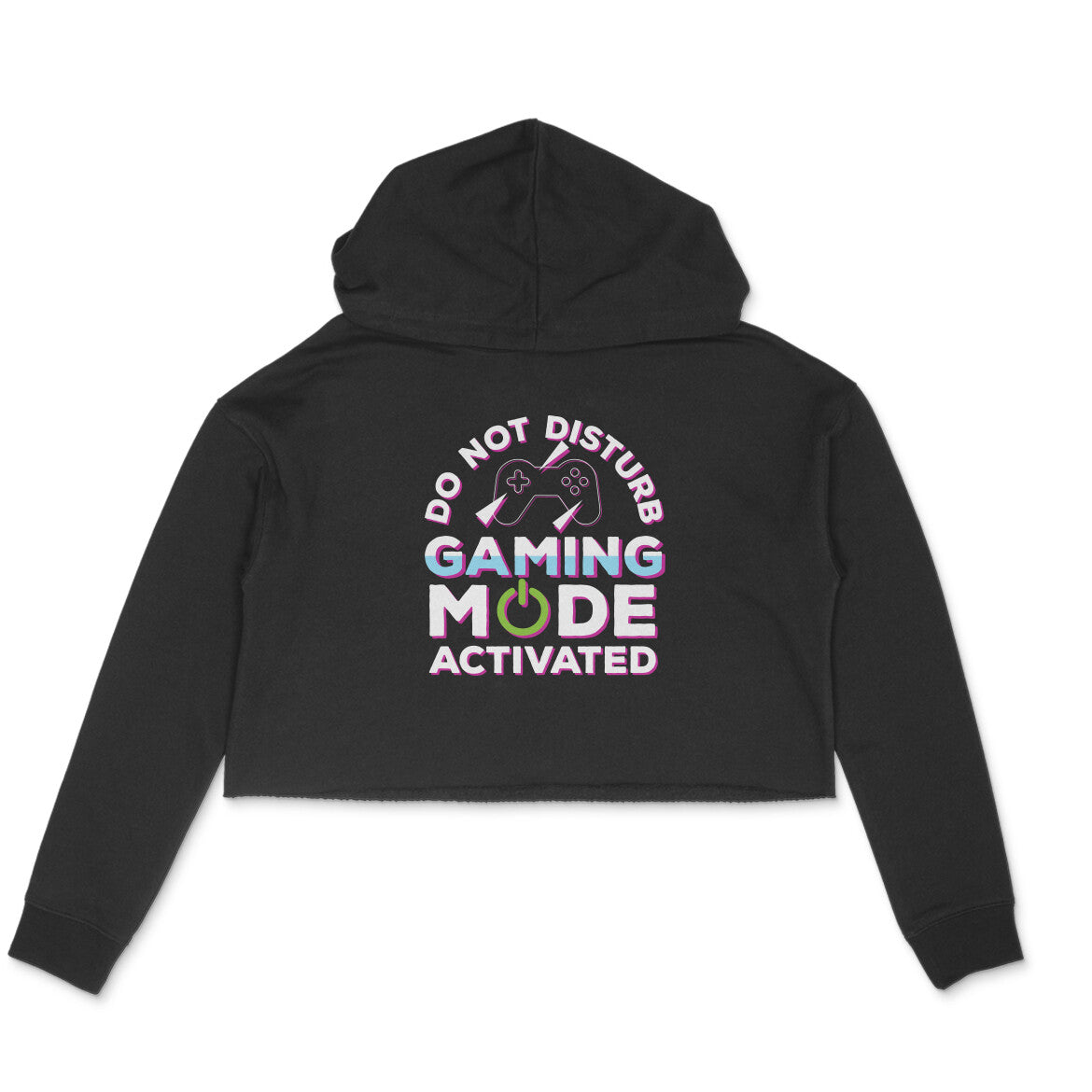 Women's Do Not Disturb Gaming Mode Activated Graphics Printed Crop Hoodies