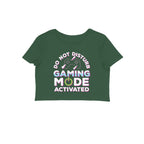 Women's Do Not Disturb Gaming Mode Activated Graphics Printed Crop Tops
