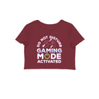 Women's Do Not Disturb Gaming Mode Activated Graphics Printed Crop Tops
