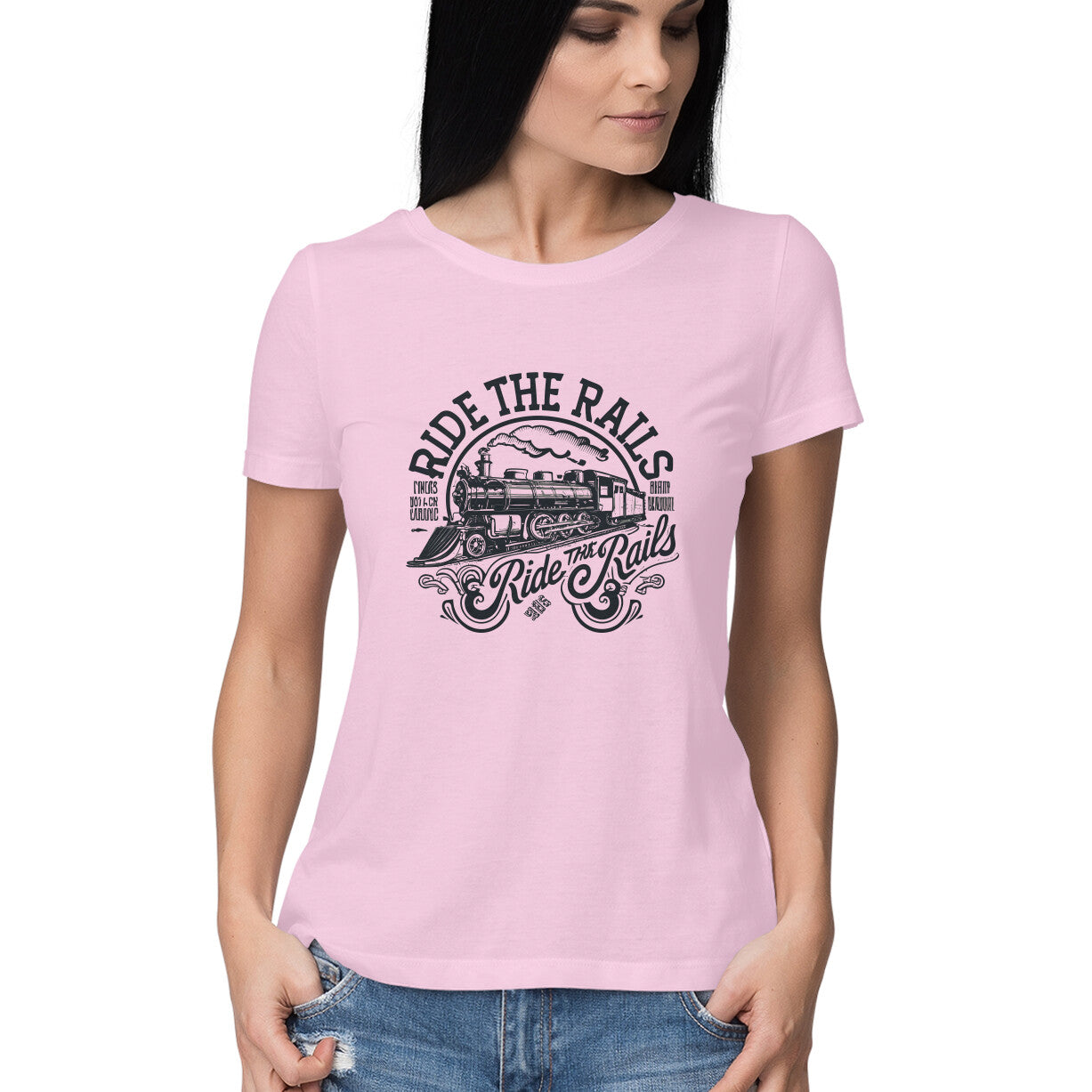 Women's Ride The Rails Graphics Printed T-Shirt