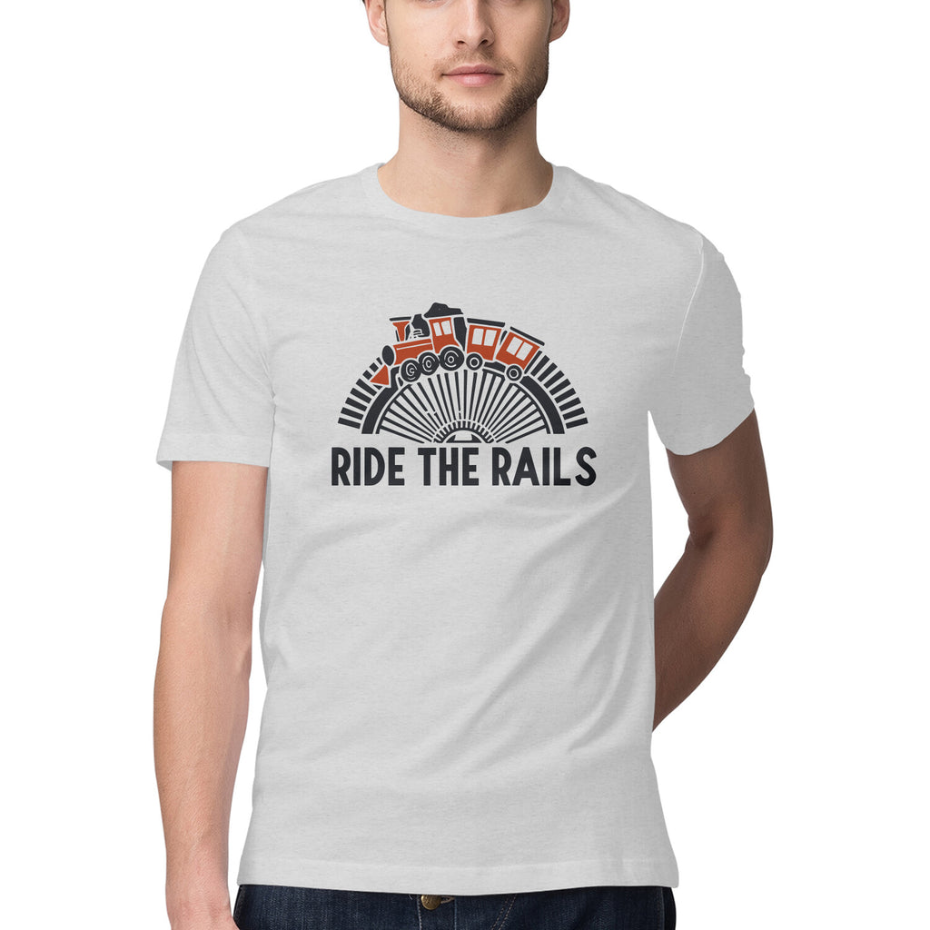 Men's Ride The Rails Design Printed T-Shirt