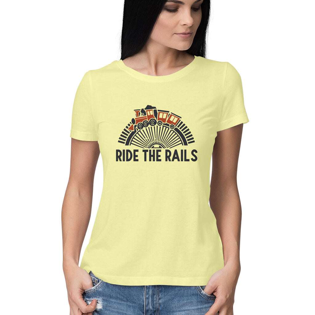 Women's Ride The Rails Graphics Printed T-Shirt