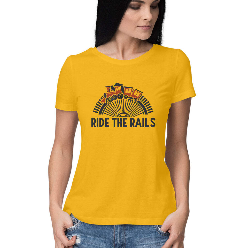 Women's Ride The Rails Graphics Printed T-Shirt