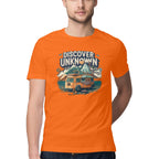 Men's Discover the Unknown Design Printed T-Shirt